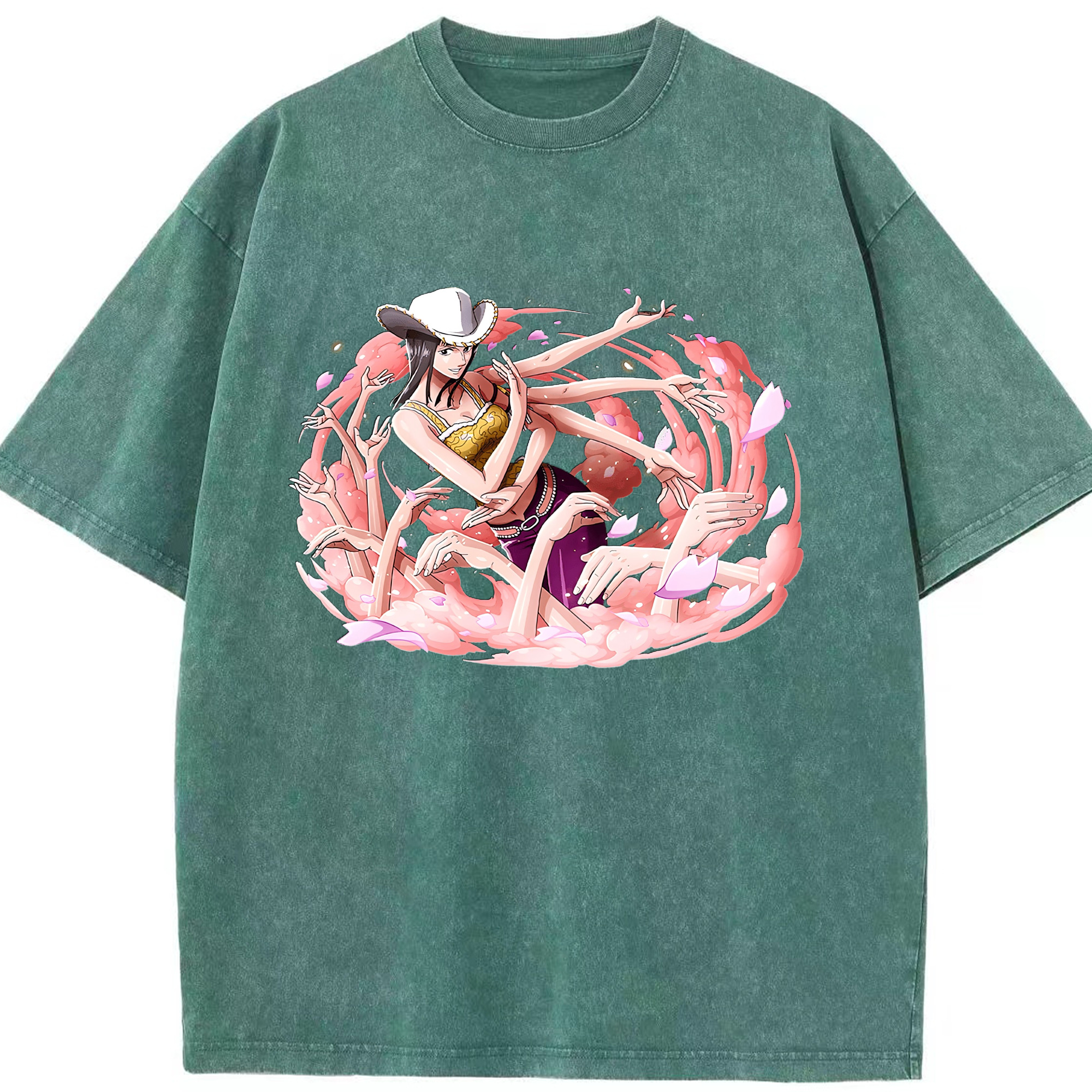 ワンピース ニコ・ロビン ONE PIECE Nico Robin 綿100% ヴィンテージ風 半袖Tシャツ（フロントプリント）